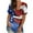 Red, variant on BRGZLK Women's Independence Day Plus Size Tops Classic American Flag Print Tees Loose V Neck Short Sleeve Blouse T-Shirt Dark Blue XXXL