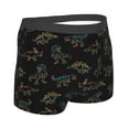 Balery Neon Dinosaur Men's Boxer Briefs, Soft and Breathable Cotton