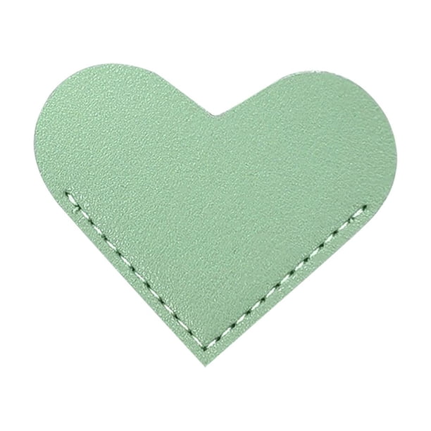 Xihbxyly Marcapáginas de Cuero con Forma de Corazón, Clip de Esquina Personalizado, Diseño Retro Artesanal, Elegante Accesorio de Lectura, Regalo para Amantes de Los Libros, Material de Cuero Suave,
