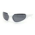 thumbnail image 2 of Crop Top Runway Fashion Wrap Triangular Sport Style Sunglasses White - Black, 2 of 4