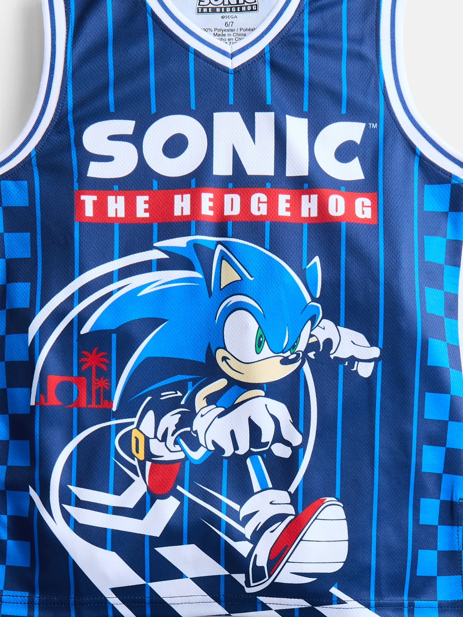 Sonic the Hedgehog Boys Basketball Jersey and Matching Shorts Set, 2-Piece, Sizes 4-12