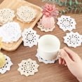 thumbnail image 5 of 30PCS Hand Crochet Lace Doilies (White & Beige 2.9~3.2 inch) Round Lace Flower Petal Doilies Small Crochet Cotton Coasters Handicraft Knitted Petals, 5 of 6