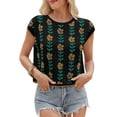 thumbnail image 2 of Cap Sleeve Flower Print Women Casual Knit Crop Tops Sweater Vest, 2 of 6