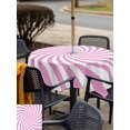 thumbnail image 5 of Outdoor Tablecloth with Umbrella Hole for Patio/Picnic/Party/Camping, Pink White Waterproof Table Cloth Square Cover Washable, Farmhouse Striped Spiral Vortex Abstract (54"x 54"), 5 of 9