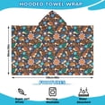 thumbnail image 2 of Cute Hedgehog Pioneer Flower Hooded Bath Towel，60"x35" for Ages 3 To 12 Kids, Quick Dry Lightweight Soft Microfiber Hood Beach Towel Cover Up for Kids, 2 of 7