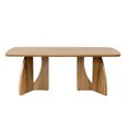 thumbnail image 3 of Mesa de Centro Rectangular con Doble Base Curva de Madera y Cubierta Veteada – Bossa Zhana, 3 of 5