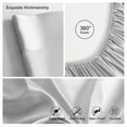 thumbnail image 4 of Ntbay 4 Pieces Silky Satin Full Cooling Soft Bed Sheet Set, Includes 1 Flat Top Sheet, 1 Fitted Sheet with Deep Pocket, 2 Envelope Pillowcase, Silver Grey, 4 of 5