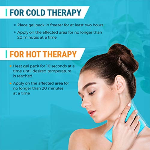ICEWRAPS 5x7 Gel Ice Packs For Injuries Reusable , Hot Cold Gel Pack for Injuries, Pain Relief, and Migraines , Soft Ice Pack For Arm, Leg, and Back Brace , Flexible Gel Compress Ice Packs , Pack of
