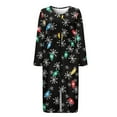 thumbnail image 4 of Xoenoiee Christmas Snowflake Bulb Print Robes for Women Zipper Front Bathrobe Long Sleeve House Coat Xmas Long Nightgown With Pockets Soft Loungewear, 3XL, 4 of 6
