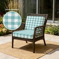 thumbnail image 2 of Outdoor Patio Cushion Covers 4 Pack Teal Green White Check Plaid Patio Chair Cushion Covers with Ties and Zipper Farmhouse Style Waterproof Outdoor Seat Cushion Covers for Patio Furniture 22"x22", 2 of 6