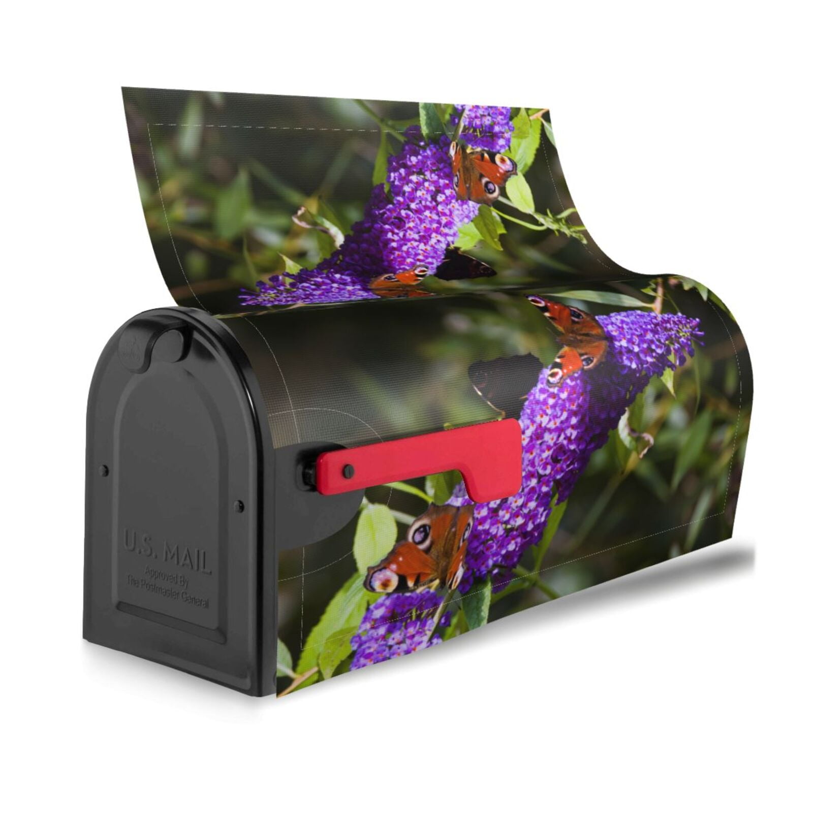Logiee butterfly bush flower Print Post Letter Box Wrap Decor, Mailbox Cover Suitable for Standard Mailbox and Large Size Mailbox,Outdoor Yard Decoration-21x18 in
