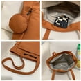 thumbnail image 3 of Bolso de mano con bolsillos con cremallera, bolso de lona para mujer, bolso de hombro, bolso informal grande, artículos esenciales diarios con monedero adicional, 3 of 7