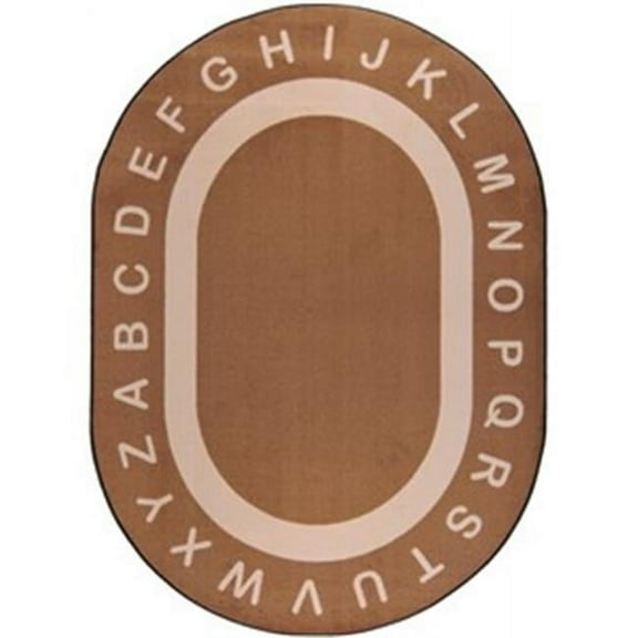 Joy Carpets 1811E-02 Endless Alphabet Rug 7 ft. 7 in. Round - Mocha