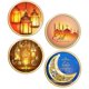 thumbnail image 1 of Decorative Stickers Eid Wall Stickers Office Workers Ramadan Celebration 11.79x11.79 Inch 4Pcs, 1 of 3