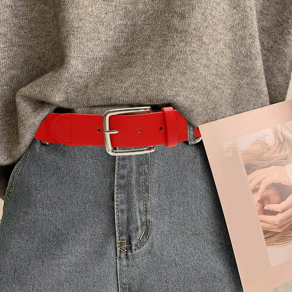 Toyvian Womens Softballs Belt Red Stretch Baseball Belt with Sliding Regulator for Easy Waist Adjustment