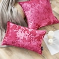 thumbnail image 2 of Holiday Deal Selection Phantoscope Shiny Crushed Trimmed Velvet Decorative Throw Pillow Cover for Bed and Couch, 12" x 20", Hot Pink, 2 Pack, 2 of 3