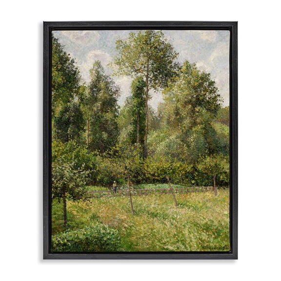 Stupell Industries Transitional Poplars Classic Landscape Black Floating Frame Canvas Art, 17 x 21, by Camille Pissarro