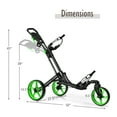 thumbnail image 6 of Goplus Folding Golf Push Cart W/Scoreboard Adjustable Handle Swivel Wheel Green, 6 of 6