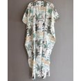 thumbnail image 5 of Jungle Print Cotton Fabric Indian Kaftan Dress Long Top Caftan, Dress Beach Wear Cover up, Printed Sleepwear Maxi Dress Boho Kimono Robe, 5 of 5