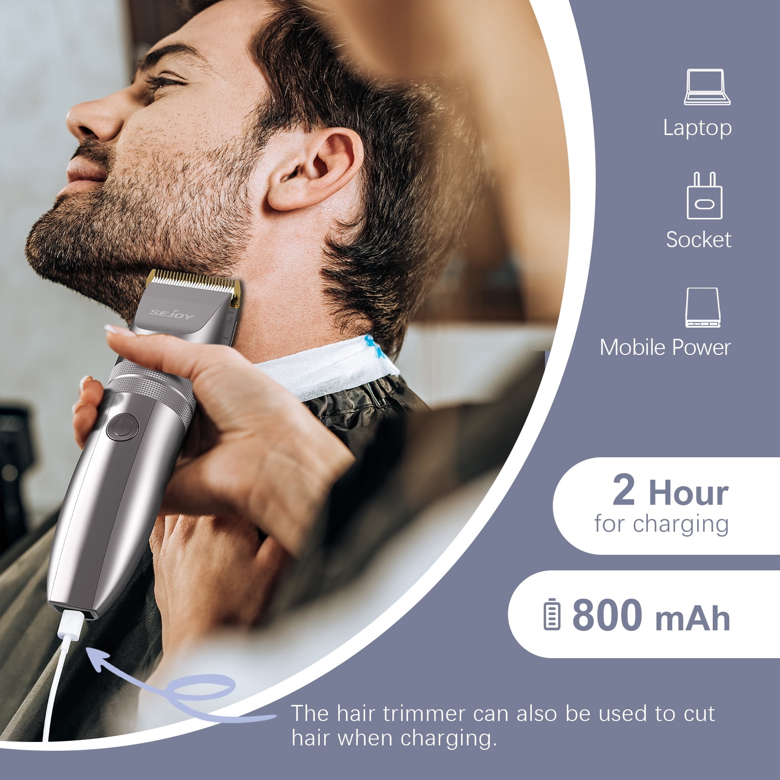 Sejoy Hair Clippers for Men,Cordless Barber Grooming Set Professional Home Haircut Beard Trimmer