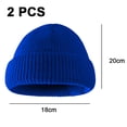 thumbnail image 2 of Paquete de 2 gorros de invierno para mujer, gorro de punto elástico, cálido y acogedor, plegable, 2 of 5