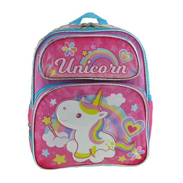 Unicorn - Small Backpack - Unicorn - Rainbow & Hearts Pink 12