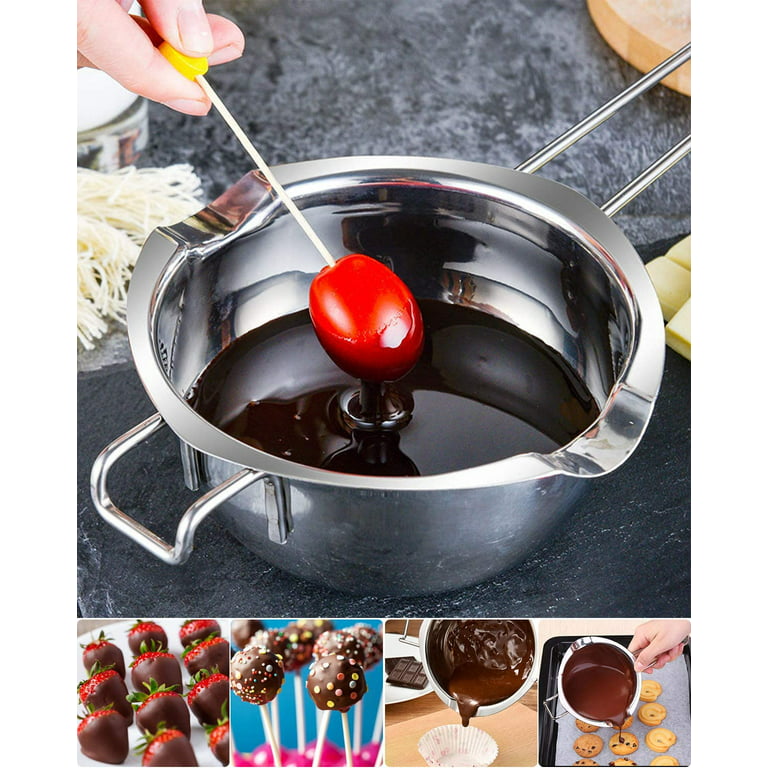 Chocolate Melting Pot - 1200ml Double Boiler with Heat Resistant Handle, Stainless Steel Double Boiler Pot Set, Double Boilers for Stove Top Can