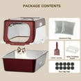 thumbnail image 7 of XX-Large Stainless Steel Cat Litter Box with Lid – Fully Enclosed Large Litter Box for Big Cats, Odor Control with Magnetic Door, Easy Clean, Multi-Cat Durable Metal Pan (Burgundy), 7 of 7