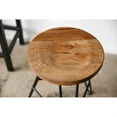 thumbnail image 3 of 30" Round Natural Brown Ash Wood And Steel Bar Stool, 3 of 3