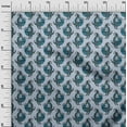 thumbnail image 2 of oneOone Georgette Viscose Light Grayish Blue Fabric Bird Block Craft Projects Decor Fabric Printed By The Yard 42 Inch Wide, 2 of 4
