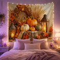thumbnail image 2 of Lit Candle Autumnal with Harvest Arranged Wooden, Cozy Farmhouse for Farmhouse Decor Lovers, Aesthetic Wall Decor, Halloween Gift, Tapestry Wall Hanging for Dorm and Living Room, 2 of 7