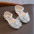 thumbnail image 4 of URMAGIC Toddler Kids Dress Shoes Little Girls Rhinestone Glitter Butterfly Wedding Flat Sandals, 4 of 8