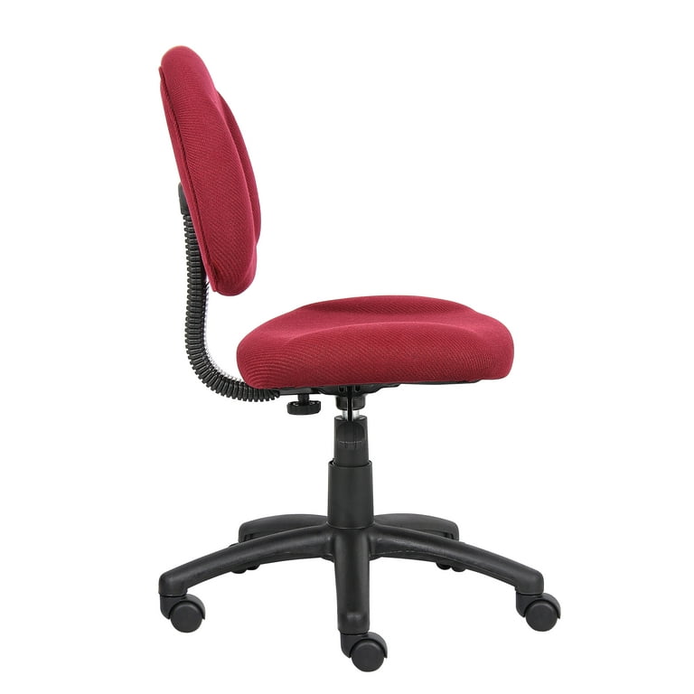 Boss Office Home Deluxe Posture Chair Adjustable Task Chair without Arms Burgundy Fabric Walmart