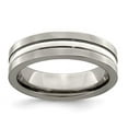 thumbnail image 7 of Edward Mirell Titanium Brushed&Polished w/Sterling Silver 6mm Band, 7 of 7