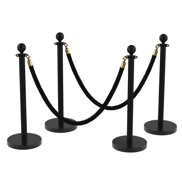 BeesClover 4/6PCS Crowd Control Stanchion, Silver Stanchion Posts Queue