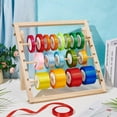 thumbnail image 5 of 1set Wooden Ribbon Storage Rack Spool Holder Organizer Moccasin Bar: 382~412x10~20x20mm, 5 of 6
