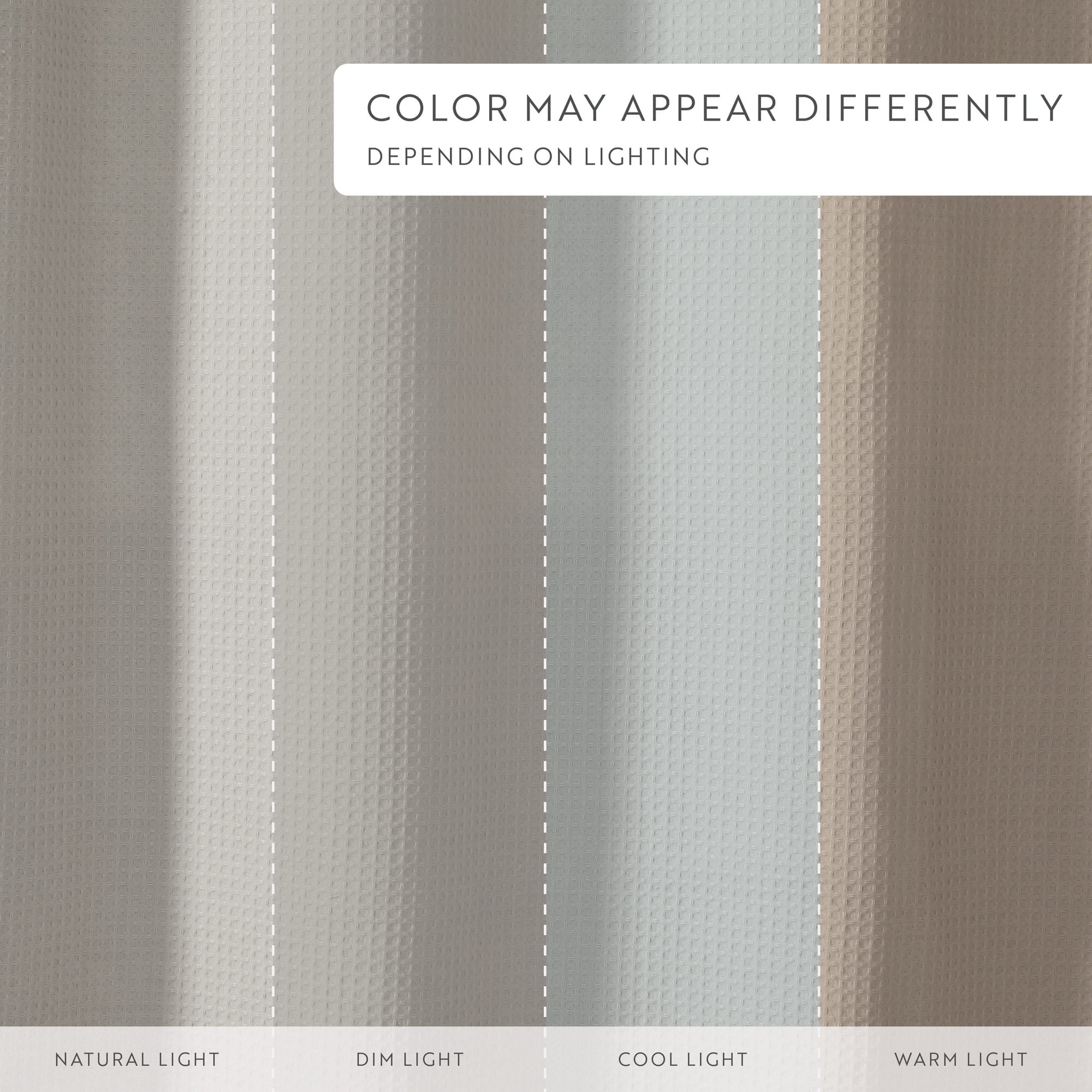Cotton Blend Waffle Shower Curtain by Comfort Canopy, 72" x 72", Light Gray