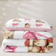 thumbnail image 5 of Manfei Christmas Cat Twin Comforter Sets, Bow Kitten Bedding Set, White Pink, Pink Reversible, 2 Pieces, 1 Comforter and 1 Pillowcase, 5 of 7