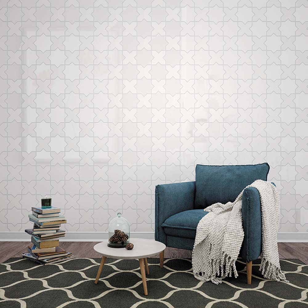 Siena 5.35 in. x 5.35 in. Glossy White Ceramic Star-Shaped Wall and Floor Tile (5.37 sq. ft./case) (27-pack)