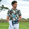 thumbnail image 6 of Balery Lilies Flowers Printed Men’s Short Sleeve Polo Shirt, Midweight Men's Shirt,Golf Polo shirts -4X-Large, 6 of 9