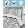 thumbnail image 4 of Black White Striped Twin Size Down Alternative Comforter, Lightweight Comforter Quilt Bedding Set with Pillow Shams Modern Farmhouse Geometric All Seasons Bed Comforter Duvet Insert 68"x86", 4 of 7