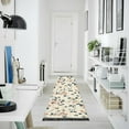 thumbnail image 4 of Yayeee Runner Rug for Bedroom 2'x6' Machine Washable Hallway Non Slip Mat, Beige Leaves Plaid, 4 of 8