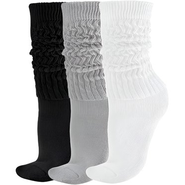 TELOLY 3 Pairs High Socks Women,Scrunchy Socks for Women,Slouch Socks for Women,Socks for Women Size 9-11