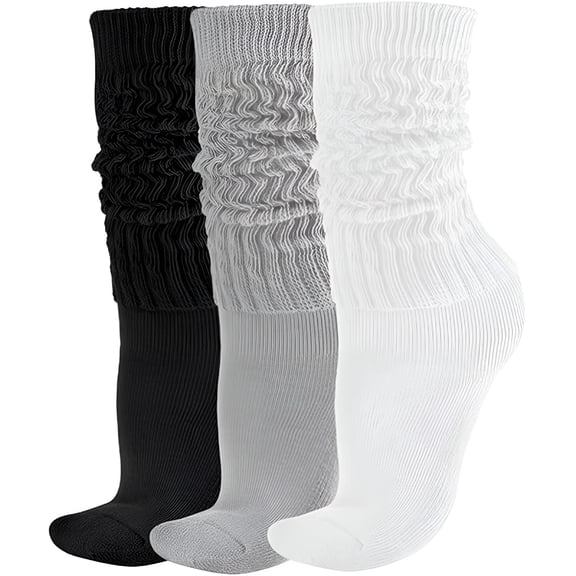 TELOLY 3 Pairs High Socks Women,Scrunchy Socks for Women,Slouch Socks for Women,Socks for Women Size 9-11