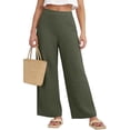 thumbnail image 2 of GUACER No Boundarie High Waisted Cotton Linen Pants for Women Flat Front Casual Wide Leg Summer Palazzo Trousers with Pockets, 2 of 8