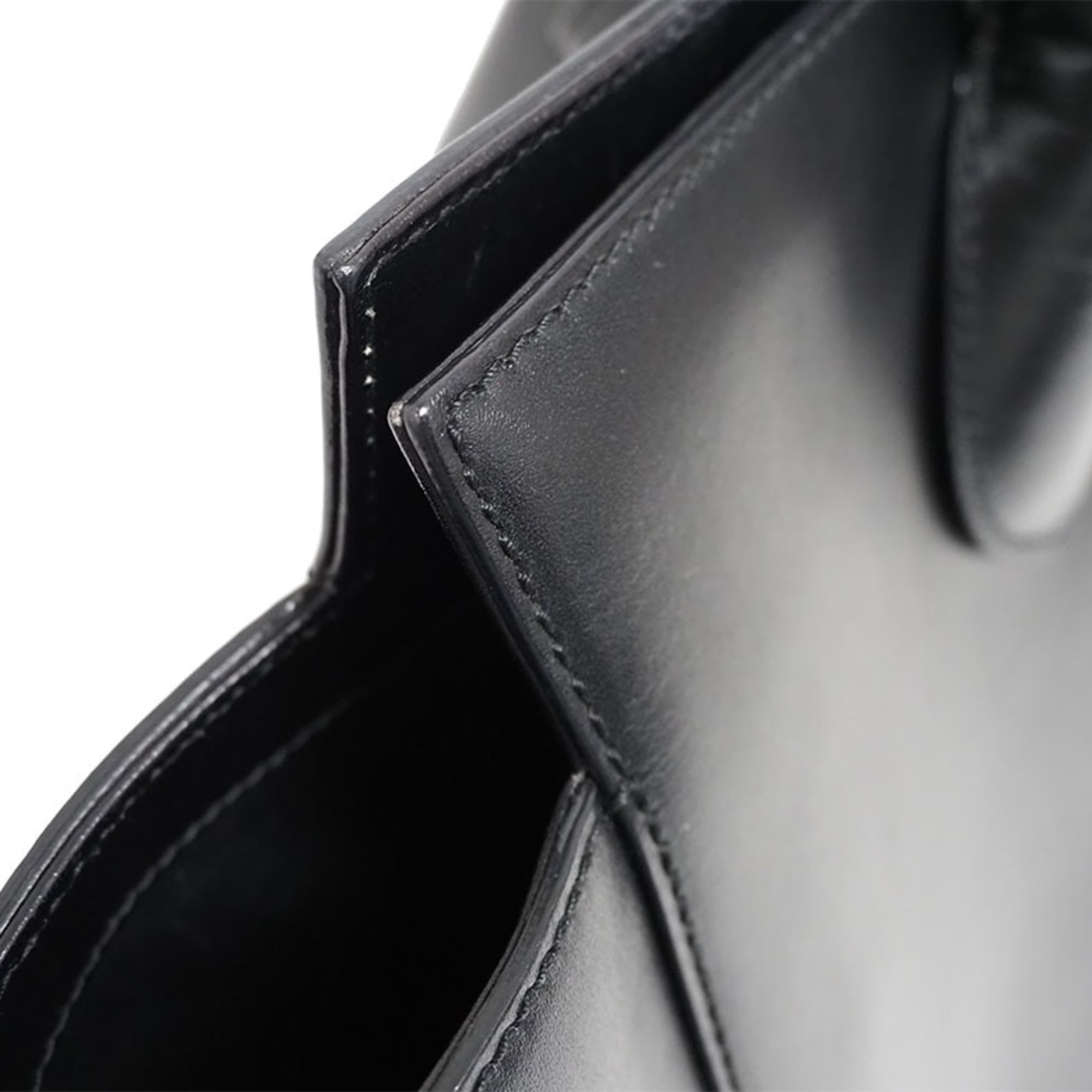 Pre-Owned Gucci Leather Tote Bag Handbag Black 323652 Shine Flap