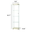 thumbnail image 4 of 4 Tiers Glass Display Cabinet with Door, SYNGAR 64" H Tempered Glass Floor Standing Bookshelf, Curio Collection Display Cabinet, Corner Storage Cabinet for Bedroom Living Room Kitchen, Wood, D1651, 4 of 9