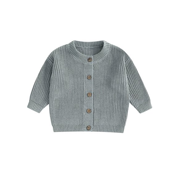 Cjfdfy Kids Toddler Baby Girl Boy Chunky Knit Sweaters Cardigan Spring Fall Winter Button Down Sweater Newborn Infant Long Sleeve Solid Color Casual Warm Knitwear Tops