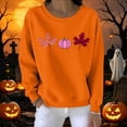thumbnail image 6 of TKLPEHG Womens Thanksgiving Shirts Pumpkin Maple Leaf Fall Graphic Tops Long Sleeve Crew Neck Loose Casual Sweatshirt Fashion Daily Wear Pullover (Orange,M), 6 of 6