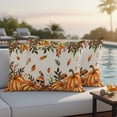thumbnail image 4 of Orange Yellow Pumpkin Fall Outdoor Waterproof Pillow Covers, Thanksgiving Botanical Rustic Leaves Decorative Rectangle Throw Pillowcase Sofa Cushion Sham for Patio/Couch/Chair, 20"x12" 2 Pack, 4 of 8
